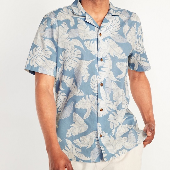 Old Navy Other - OLD NAVY - Printed Cotton-Hemp Short-Sleeve Camp Shirt for Men - NWOT